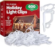 All-Purpose Holiday Light Clips [Set of 600] Christmas Light Clips, Outdoor Light Clips - Mount to S