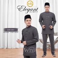 BAJU MELAYU SLIMFIT ELEGANT DARK GREY