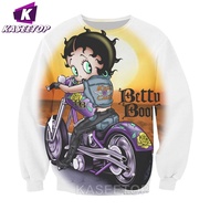 เสื้อนอกชุดวอร์มลายการ์ตูนเสื้อกีฬาผู้หญิง Betty Boop-S ชุดจั๊มเปอร์แขนยาวแนว Streetwear 3D น่ารักสำหรับท่านชายฮิปฮอปสำหรับผู้หญิง