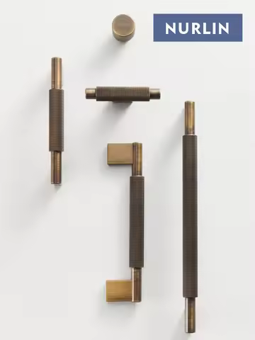 Nurlin Solid Brass Knurling Antique Brass Cross Pattern Cabinet Knob Cupboards T-bar Furniture Refri