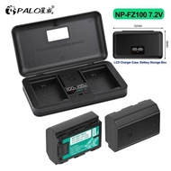 NP-FZ100 NPFZ100 NP FZ100 Battery with LCD Charger Case for BC-QZ1 Alpha A7III A7R III A9 A6600 a7 a