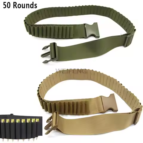 Tactical 26/50 Rounds Shotgun Bandolier Belt Adjustable Shotgun Ammo Shell Carrier for 12 20 Gauge/5