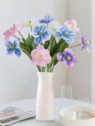 1入組純色塑膠花瓶，適用於乾燥/鮮花，完美擺放客廳，餐桌，婚禮，電視櫃，咖啡桌裝飾，房間裝飾，辦公桌裝飾，創意花器，為裝飾提供花卉展示。
