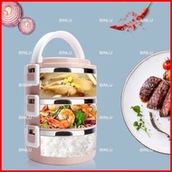 3 layer lunch box stainless insulated thermal lunch box for kids heating bento box food contain