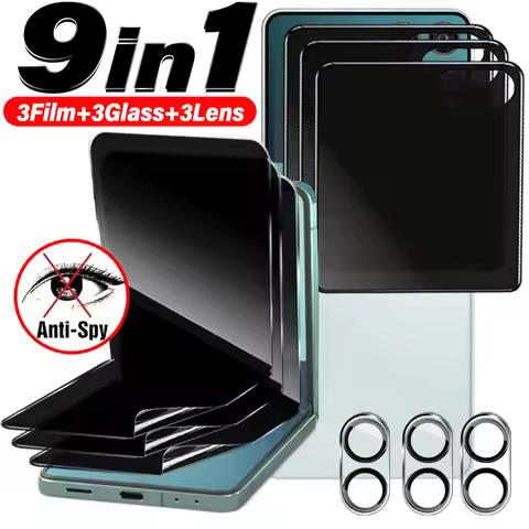 Privacy Hydrogel Film Screen Protector Lens Cover for Samsung Galaxy Z Flip7 Flip6 Anti-Spy Back Tem