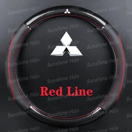 Carbon Fibre Leather Car Steering Wheel Cover For Mitsubishi  ASX Triton Attrage Mirage Xpander Gran