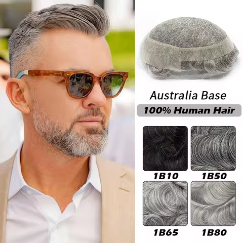 Men Toupee Australia Swiss Lace PU Base Wig Men Male Hair Prosthesis Breathable Man Wig Capillary Pr