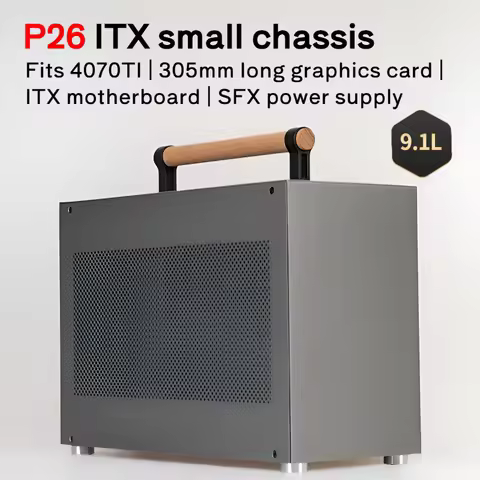 ALBOX P26 All-aluminum Small ITX Case Fits 4070TI | 305mm Long Graphics Card | ITX Motherboard | SFX
