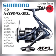 SHIMANO 22 Miravel Spinning Reel - 4000XG / 2500 / C3000 / C2000S / C2000SHG / 4000 / 2500S - Japan