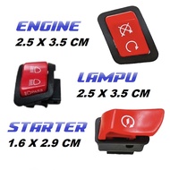 Saklar Starter Engine Tombol Warna Merah Vietnam Switch Lampu Beam Dimmer LED Dim Mesin Motor
