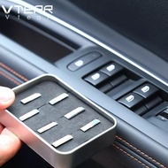 Vtear For Peugeot 3008 3008GT 5008 Chrome Accessories Car Window Lift Button Switch Sequin TrimInter