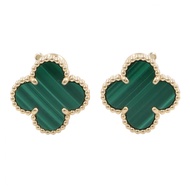 【สินค้ามือสอง】 Van Cleef & Arpels ต่างหู Vintage Alhambra Malachite VCARO3QL00 K18 (เยลโลว์โกลด์)