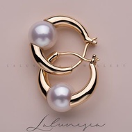 Free Shipping Earrings 正品天然海水珍珠耳环S925纯银防过敏耳饰日本akoya气质高级感女 Subang Anting-anting