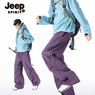 JEEP SPIRIT Versatile Outdoor Sports Fashion Pants, Hiking Casual Pants Black