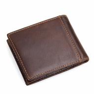 Vintage Genuine Leather Male Purse Short Mens Wallet