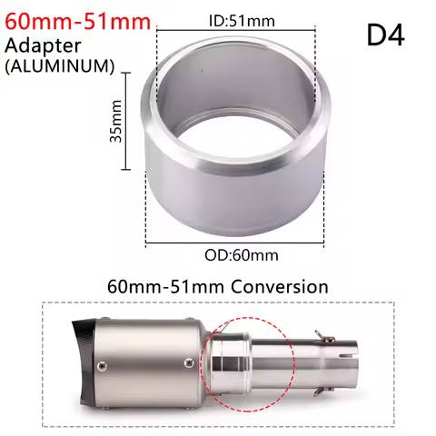 Universal Motorcycle Exhaust Muffler Adapter Escape 51mm to 60mm 60mm to 51mm 51mm lengthening Pipe