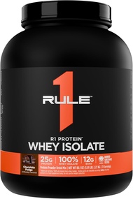 Rule 1 R1 Whey Protein Isolate Chocolate Fudge - 5  lbs Powder - 25g Whey Isolate & Hydrolysate + 6g