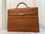 Hermes Kelly Depeches Briefcase Gold Color PHW Stamp J