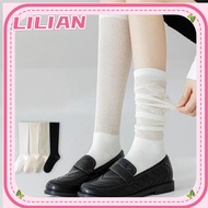 Stackable Crew Socks Soft Ribbed Knit Crew Socks Thin Mid-Calf Socks for Women Girls