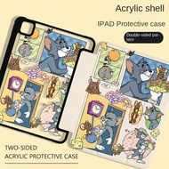 For iPad 9 Protective Case 10.2-inch Air65 Cat and Mouse Graffiti 8/10th Generation Foldable Pro11 A