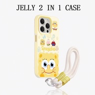 GANTUNGAN Yellow Jelly 2 In 1 Spongebob Casing Xiaomi 15T Pro C85 F7 poco M7 Plus C65 C71 C75 Gd2H1K