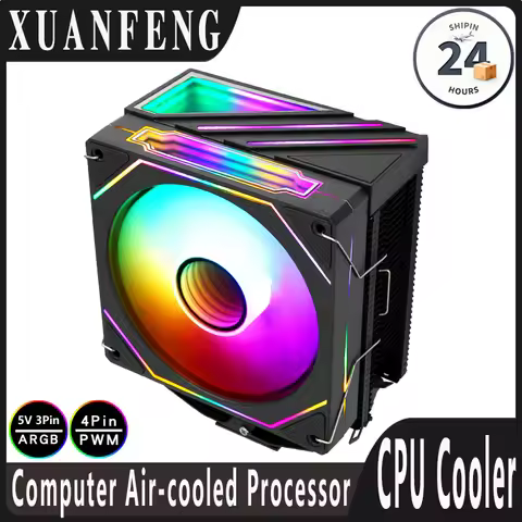 XUANFENG Compatible LGA115x 1200 2011 x79 x99 AMD Efficient Cpu Cooler Black 120mm ARGB Fan 4/6 Heat