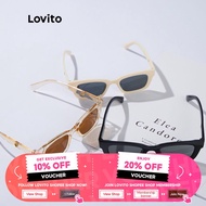 (Trendy) Lovito Casual Colorblock All-Match Sunglasses With Glasses Box L34AD052 (Brown) Lovito Kaca