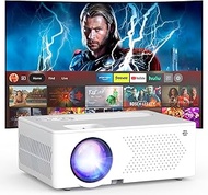 5G WiFi Bluetooth Movie Projector, Real Native 1080P 4K Outdoor Projector for Home Theater Movies, S