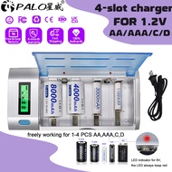 PALO  LCD Universal Smart Battery Charger for AA AAA 9V Size C Size D