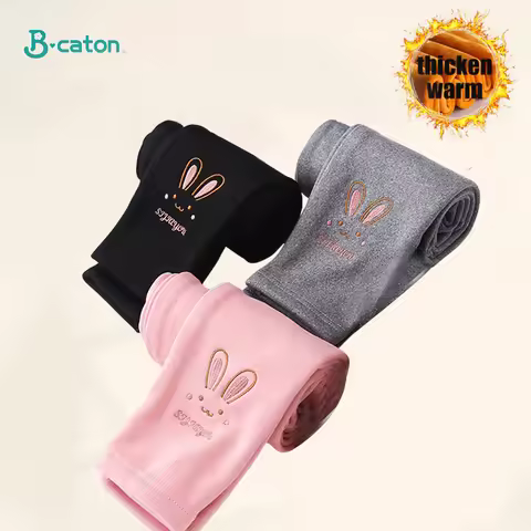Autumn Winter Children Girl's Legging Thicken Warm Kids Girl Warm Plush Legging Trousers Elastic Wai