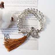 CRYSTAL TASBIH BRACELET + BASIC LAFADZ 33-PIECE/ 8MM/ Prayer Beads Tasbih Bracelet 33