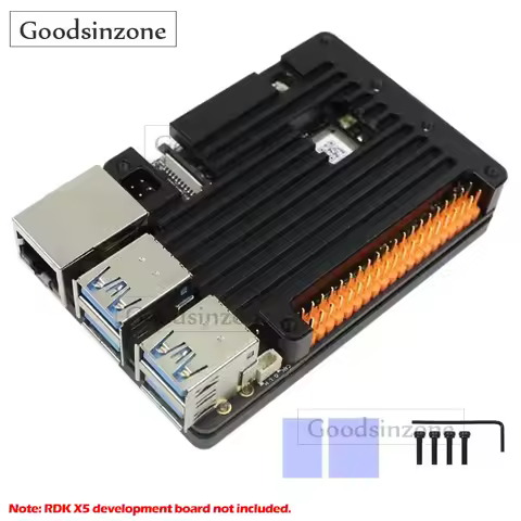 RDK X5 Aluminum Passive Cooling Case - Metal Heat Dissipation Armor Shell for D-Robotics RDK X5 Deve