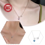 Women's Safety Pin Heart Pendant Necklace Fashion Personality Pin Necklace Light Luxury F1p5