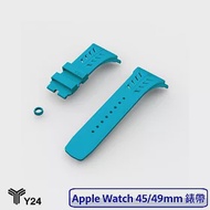 Y24 Apple Watch 45/49MM 多彩矽膠錶帶 橡膠錶帶 藍色