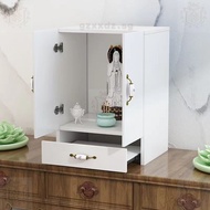 Desktop Buddha Shrine Guanyin Bodhisattva/Buddha Statue Cabinet Home Shrine with Door Clothes Closet