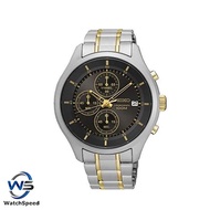 Seiko Neo Sport Chronograph Stainless Steel Silver Grey and Gold Men Watch SKS631P1