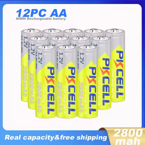 12PC PKCELL 1.2V NIMH AA Rechargeable Batteries 2800mAh High Capacity Double AA Pre-Charged Batterie