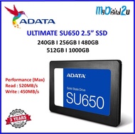 ADATA Ultimate SU650 2.5" SATA SSD (120GB / 240GB / 480GB / 256GB / 512GB /1TB)