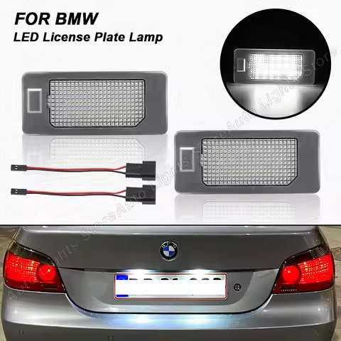 2X LED License Plate Light For BMW 1/2/3/4/5/X Series E39 E46 E60 E61 E82 E84 E90 E91 E92 E93 F10 F1