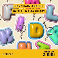 GANTUNGAN Acrylic Initial Keychain - Puffy | Cute Initial Souvenir Keychain