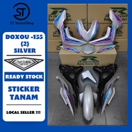 YAMAHA Y16 Y16ZR DOXOU-155 (2) SILVER COVER SET (STICKER TANAM) RAPIDO NEW ACCESSORY AKSESORI