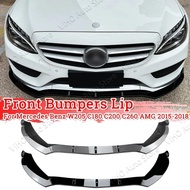 Front Spoiler Bumper Lip Spoiler Splitter For Mercedes Benz C Class W205 C300 C160 C200 C350e C260 C