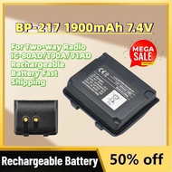 High-Quality New BP-217 1900mAh 7.4V Li-ion Battery for Two-way Radio IC-80AD/T90A/91AD Rechargeable