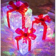 VIVOLILV Christmas Lighted Gift Boxes Xmas Present Box With Led Lights Operated Christmas Tree Ornam