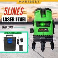 LADDERMAN LDM-5-GREEN 5 Lines 6 Point Adjustable Laser Level 360° Rotary Cross Self Leveling Measuri