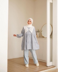 DAZA FASHION Pakaian Kondangan Wanita Remaja Aplikasi Bordir Terbaru Tunik Outfit Perempuan Dewasa L