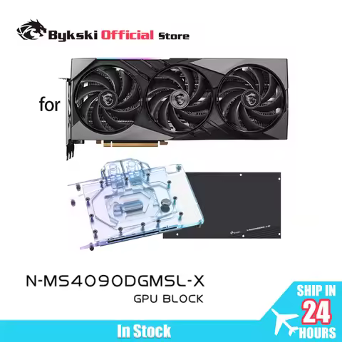 Bykski N-MS4090DGMSL-X GPU Water Block for MSI GeForce RTX 4090 D 24G GAMING X SLIM Video Card / Cop