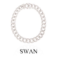 SWAN - Pave Chain Necklace สร้อยคอโซ่ สร้อยคอเงินแท้ ฝังเพชรคิวบิกเซอร์โคเนีย cubic zirconia