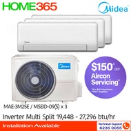 (PRE-ORDER) Midea Inverter Multi-Split AirCon MAE-3M25E/MSEID-09(S) x 3