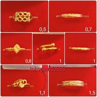 700 Cincin anak dan dewasa emas asli kadar 700 22 70% surabaya love rantai bulat nomor 8